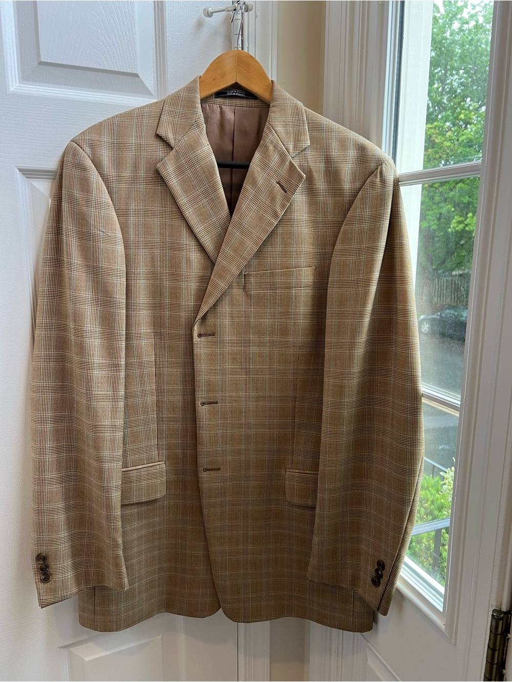 Arnold Brant Glen Plaid Sport Coat Blazer 42LTall Made in Canada Vintage